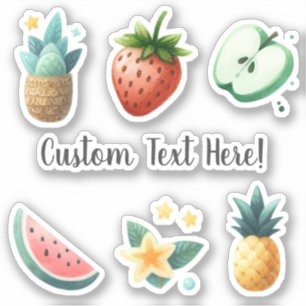 Tropical Fruits Flowers Planten Gepersonaliseerde  Sticker
