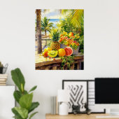 Tropical Fruits Paradise Waterverf Poster (Thuiskantoor)