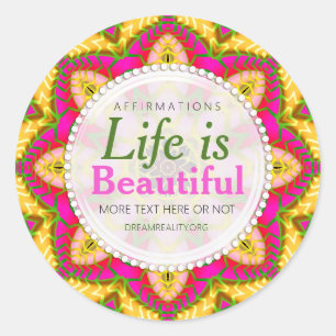 Tropical Fruity Life is Beaut Custom Ronde Sticker