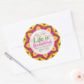 Tropical Fruity Life is Beaut Custom Ronde Sticker (Envelop)