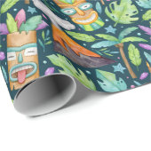 Tropical Fun Oerwoud Tiki Volcano Cadeaupapier (Rol Hoek)