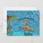 Tropical Fun Pool Party Foto Bedankkaart (Achterkant)