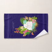 Tropical Garden Monogram Marine Bad Handdoek (Handdoek)