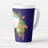 Tropical Garden Monogram Marine Latte Mok (Rechterhoek)