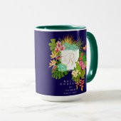 Tropical Garden Monogram Marine Mok (Voorkant rechts)