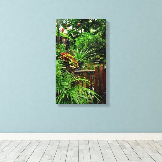 Tropical Garden stretched canvas Print (Insitu (Houten vloer))