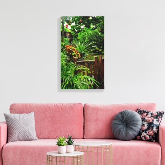 Tropical Garden stretched canvas Print (Insitu (Woonkamer))