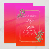 Tropical Garden Sunrise bruiloft uitnodiging (Voorkant / Achterkant)