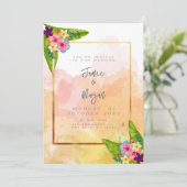 Tropical Garden Sunrise bruiloft uitnodiging (Staand voorkant)