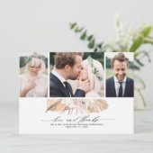 Tropical Gedroogde Palmen Bruiloft Dank u Foto Bedankkaart (Staand voorkant)