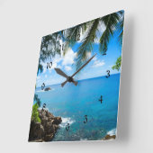 Tropical Getaway Vierkante Klok (Hoek)