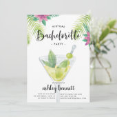Tropical Getaway | Virtual Bachelorette Party Kaart (Staand voorkant)