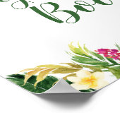 Tropical Girl Sloth Baby shower Gastenboek Poster (Hoek)