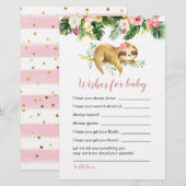 Tropical Girl Sloth Baby shower Wensen voor baby (Voorkant / Achterkant)