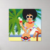 Tropical Girl Wrapped Canvas Afdruk (Voorkant)