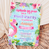 Tropical Girly Pool Party Uitnodiging voor verjaar