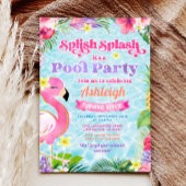 Tropical Girly Pool Party Uitnodiging voor verjaar