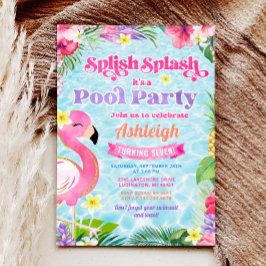 Tropical Girly Pool Party Uitnodiging voor verjaar