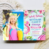 Tropical Girly Waterslide Verjaardagsfoto Kaart