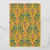 Tropical Glam Citrine Yellow Folie Uitnodiging (Achterkant)