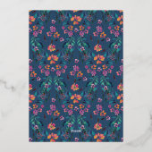 Tropical Glam Dark Turquoise Magenta Folie Uitnodiging (Achterkant)