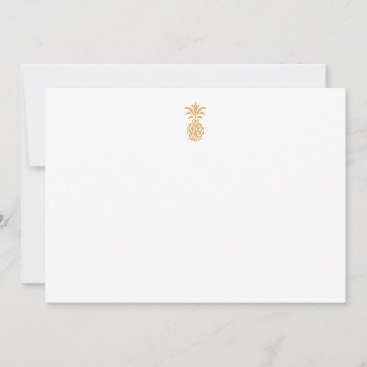 Tropical Gold Ananas Blauw Dank u Kaart (Voorkant)