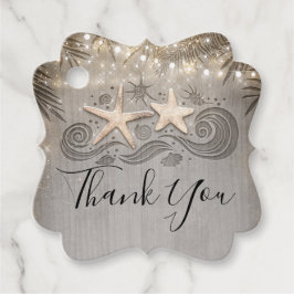 Tropical Gold Beach Zeesterren paar dank u Bedankjes Labels