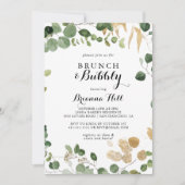 Tropical Gold Brunch en Bubbly Vrijgezellenfeest Kaart (Voorkant)