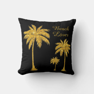 Tropical Gold Glitter Beach Lover Kussen