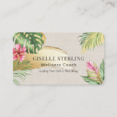 Tropical Gold Linen Brushed Watercolor Luxury Visitekaartje (Voorkant)