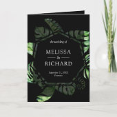 Tropical Gold Monstera Palm Black QR Code Wedding (Voorkant)