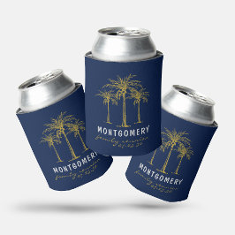 Tropical Gold Palm Trees Family Reunion Custom Blikjeskoeler
