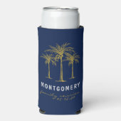 Tropical Gold Palm Trees Family Reunion Custom Seltzer Blikjeskoeler (Seltzer Voorkant)