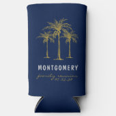 Tropical Gold Palm Trees Family Reunion Custom Seltzer Blikjeskoeler (Voorkant)