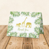 Tropical Gold Safari Dieren Baby shower Bedankkaart