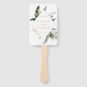 Tropical Gold Wedding Ceremony Program | Dank u we Handwaaier (Voorkant)