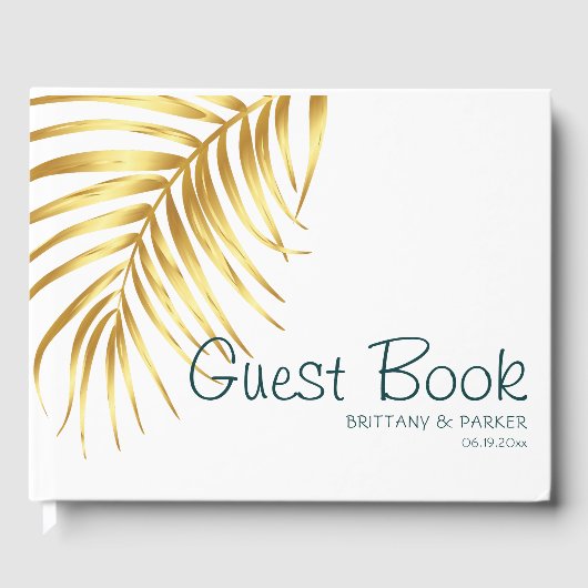 Tropical Gold Wedding Persoonlijk Gastenboek (Voorkant)