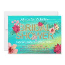 Tropical Golden Breeze Bridal Shower Uitnodiging