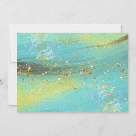 Tropical Golden Breeze Bridal Shower Uitnodiging (Achterkant)