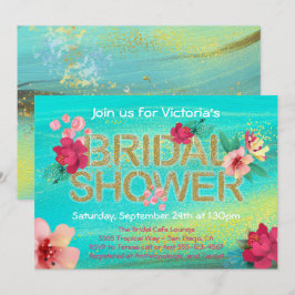 Tropical Golden Breeze Bridal Shower Uitnodiging