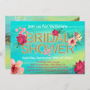 Tropical Golden Breeze Bridal Shower Uitnodiging