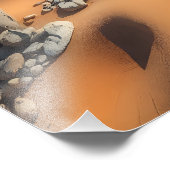 Tropical Golden Shell Beach Chic Foto Afdruk (Hoek)