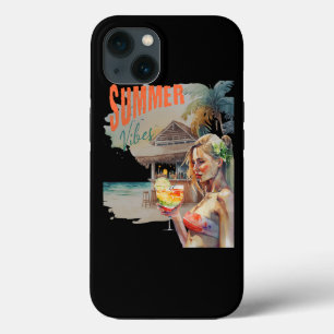 Tropical Graphic Summer Vibes Beach Waterverf Case-Mate iPhone Case