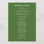 Tropical Green and Pink Flower Coastal Wedding Programmakaart (Achterkant)