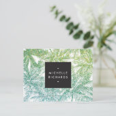 Tropical Green/Aqua Glitter Palms Briefkaart (Staand voorkant)