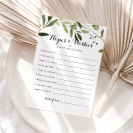 Tropical Green Baby shower Hopes & Wishes Kaart