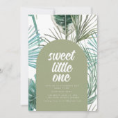 Tropical Green Baby shower Party Invite Kaart (Voorkant)