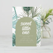 Tropical Green Baby shower Party Invite Kaart (Staand voorkant)