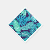 Tropical Green Blue Leaves Pattern Servet (Hoek)
