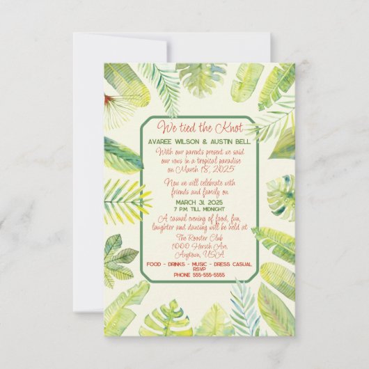 Tropical Green Foliage  Kaart (Voorkant)